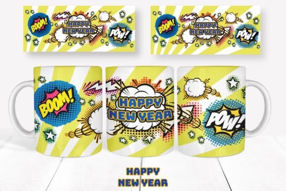 11 Oz 15 Oz Mug Wrap New Year Comics Tumbler Graphics