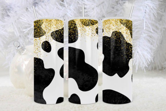 A Cow Print & Gold Glitter PNG for Premium Blog Graphics