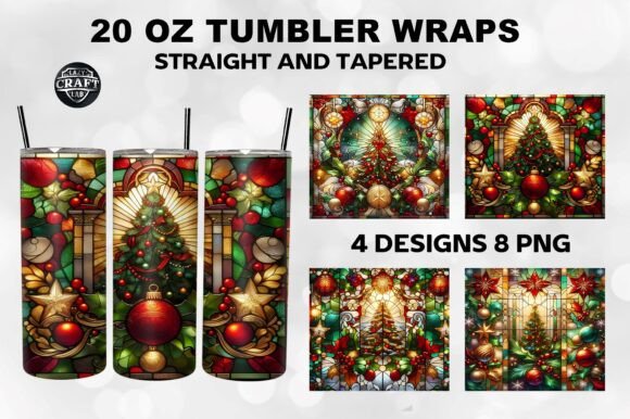 A Designer’s Review of the Stained Glass Christmas Tumbler Wrap PNG
