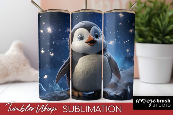 A Penguin-Inspired Tumbler Wrap for Stylish Holiday Content Graphics