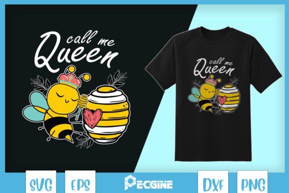 Call Me Queen Bee Floral Bee Embroidery Design