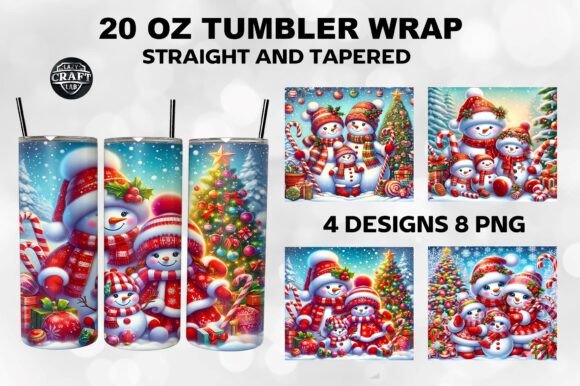 Christmas Snowman Tumbler Graphics for Festive Tumbler Wraps