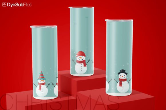 Christmas Snowman Tumbler Wrap Graphics for Crafters