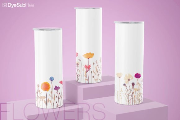 Colorful Flower Tumbler 20oz Wrap: Graphics for Tumbler Wraps