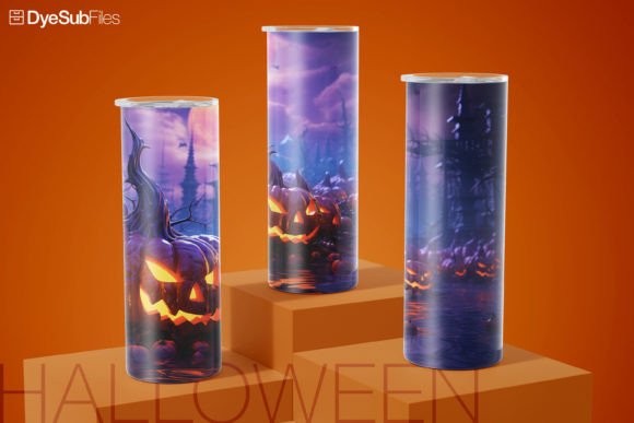 Creepy Halloween Pumpkin Graphics for Tumbler Wraps
