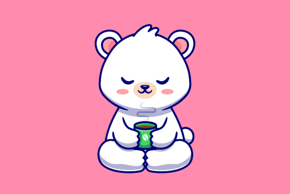 Cute Baby Polar Bear Graphic for Handmade Coffee Gifts