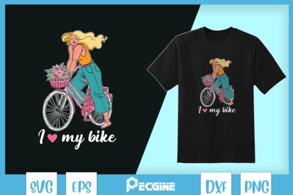 Cute Girl Bicycle SVG for Crafts & Graphics Projects