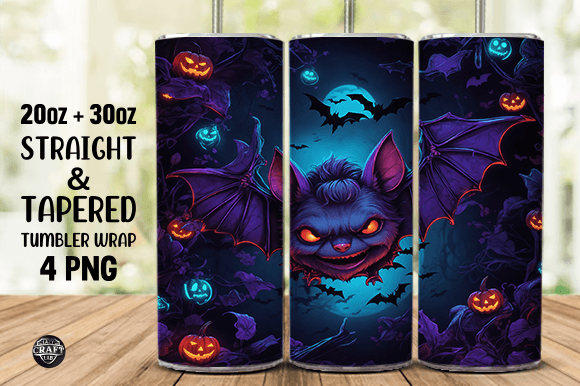 Halloween Bat Graphics Tumbler Wraps: 20oz PNG Review