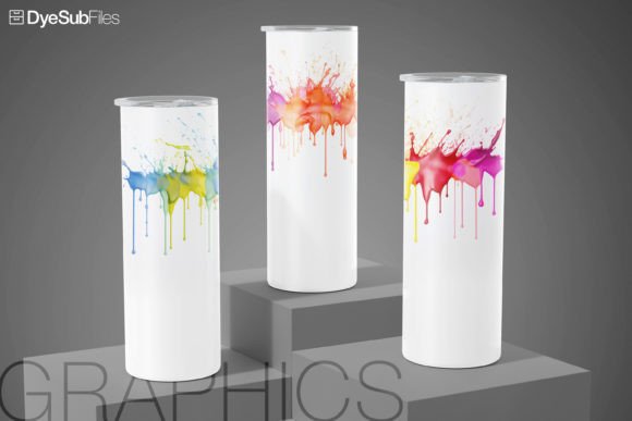 Reviewing Watercolor Splatter Tumbler Wrap Art for Embroidery