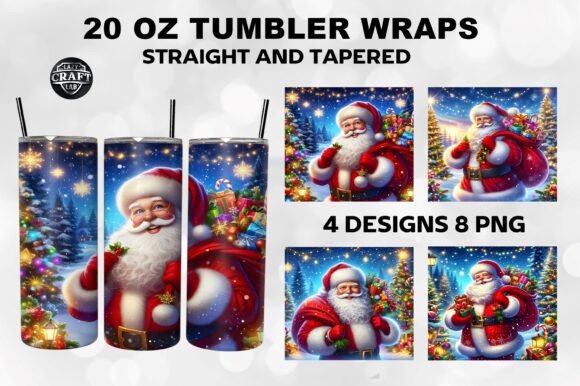 Santa's Christmas Tumbler Wrap for Crafters & Handmade Businesses