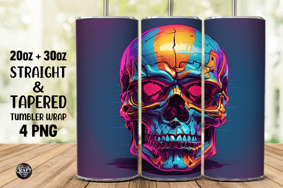 Skull Halloween Tumbler Wrap Graphics for 20oz Tumbler Wraps
