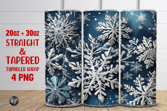 Snowflake Christmas Tumbler Graphics for Editorial & Blog Use