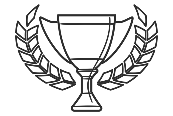Trophy Cup Wreath Badge Graphics for Craft Design