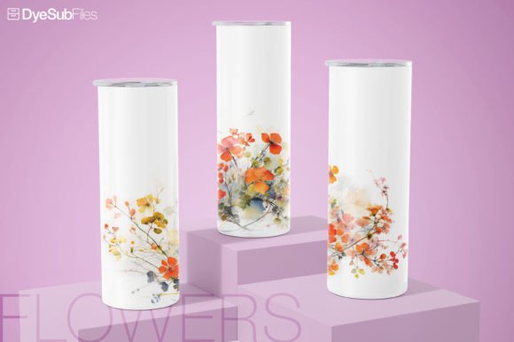 Watercolor Wild Flower Tumbler Wrap: Graphics for Tumbler Wraps