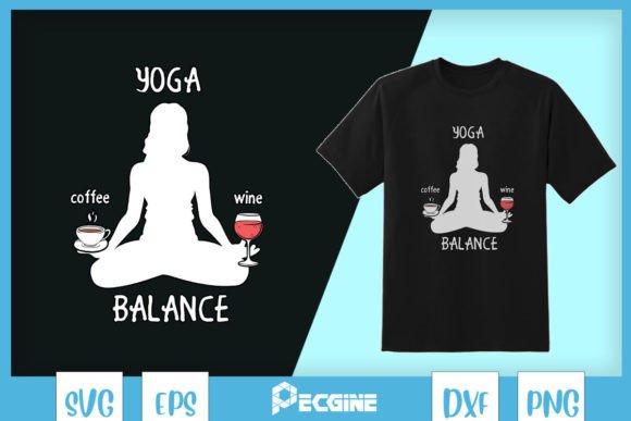Yoga Balance Wine Lover SVG: A Graphic Design Asset for Craft Content